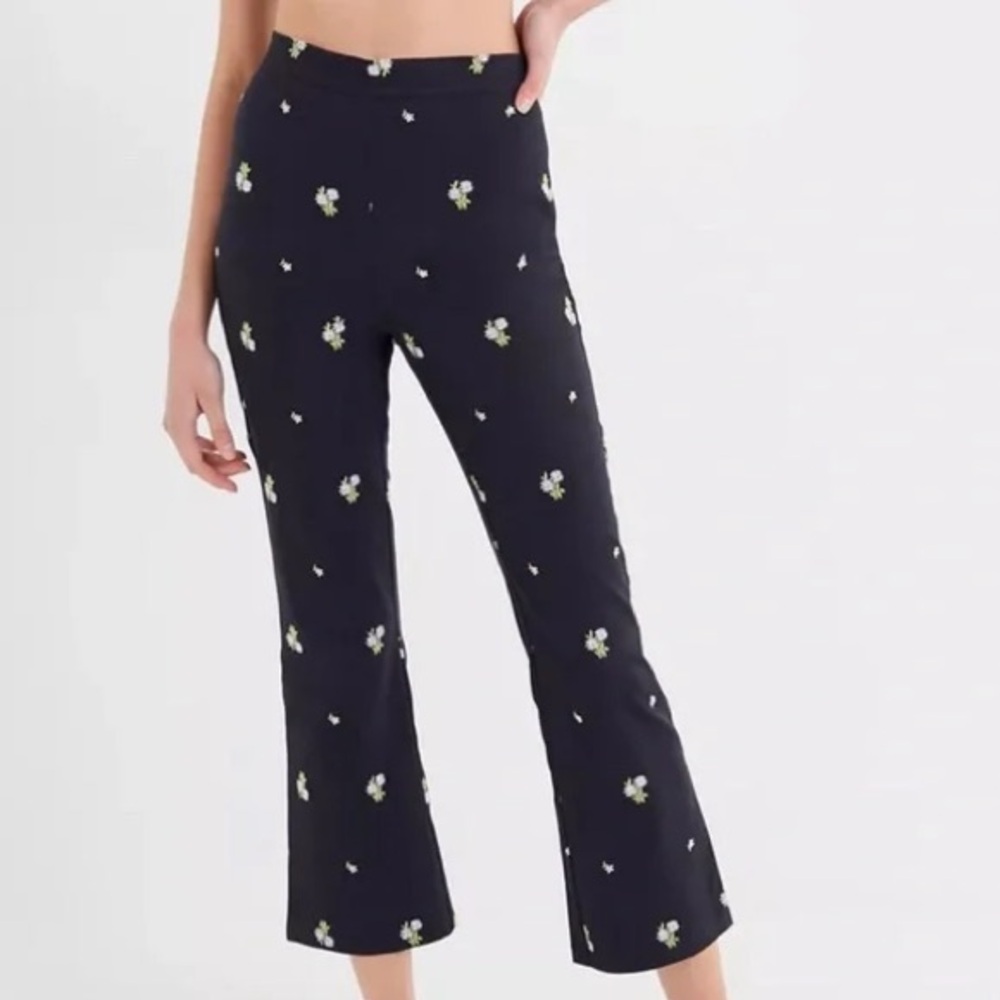 Urban Outfitters Floral Embroidered Trousers